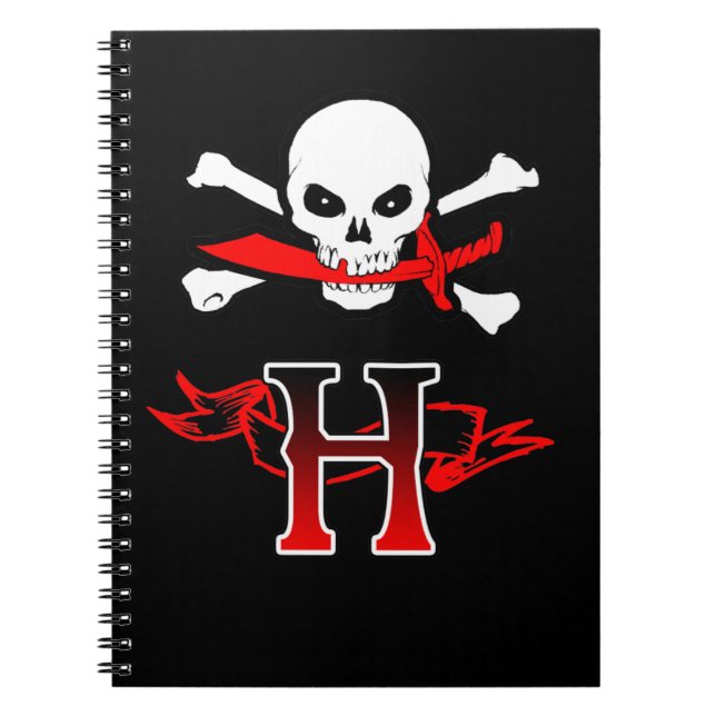 Carnet Jolly roger H Monogramme initial (Devant)