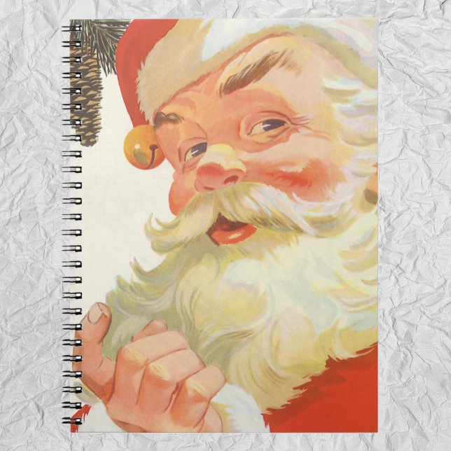 Carnet Jolly Santa Claus avec secret, Noël Vintage (Créateur téléchargé)