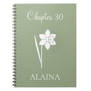 Carnet Jonquille de chapitre nouveau minimal Fleur de nai