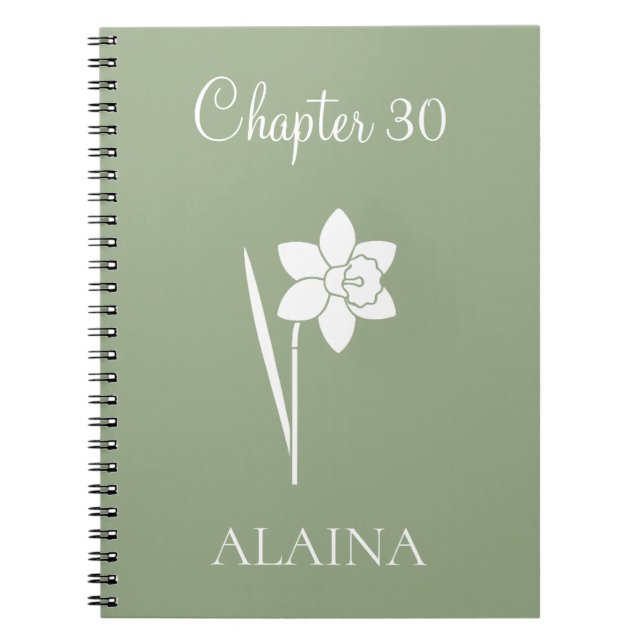 Carnet Jonquille de chapitre nouveau minimal Fleur de nai (Devant)