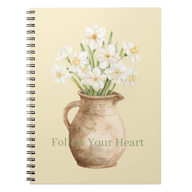 Carnet Jonquilles Florales Jaunes Blanches (Devant)