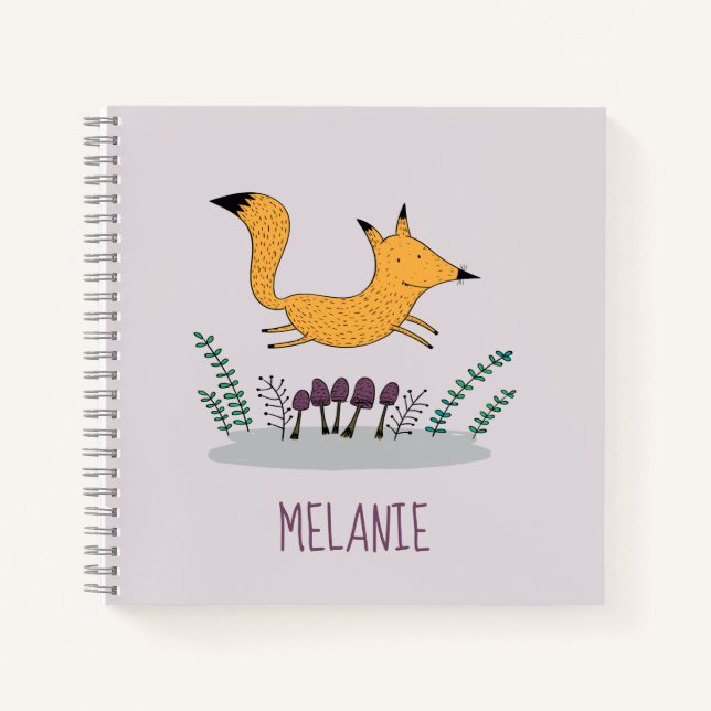 Carnet Jote Fox Illustration Enfants Personnalisés (Devant)