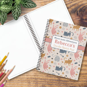 Carnet Jouer Chat Doodle Motif Meow-Tastic Aventures