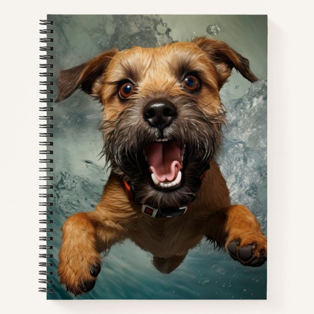 Carnet Jouer Chien nager Design sous-marin (Devant)