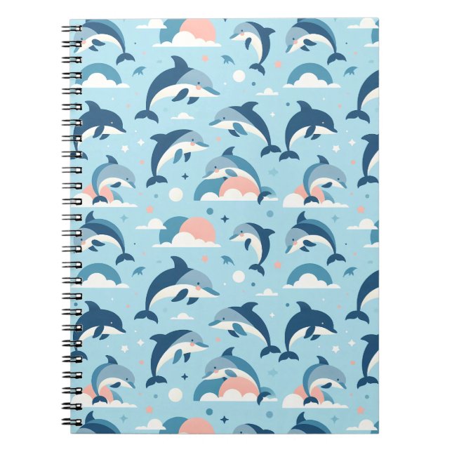 Carnet Jouer Motif de dauphins (Devant)