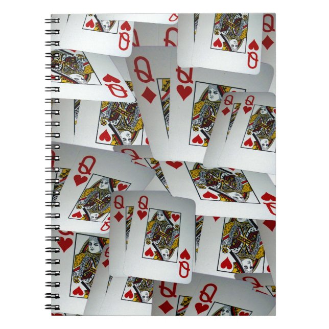 Carnet Jouer Poker Queens Design, (Devant)