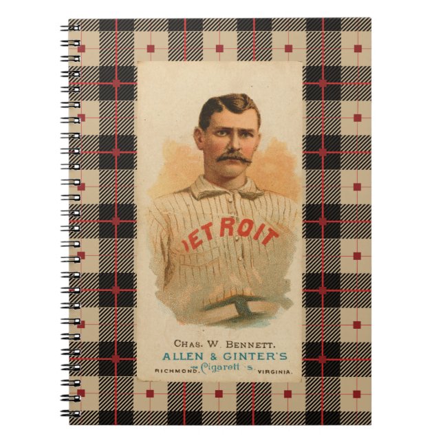 Carnet Joueur de baseball antique de Detroit (Devant)