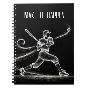 Carnet Joueur De Baseball Avec Citation