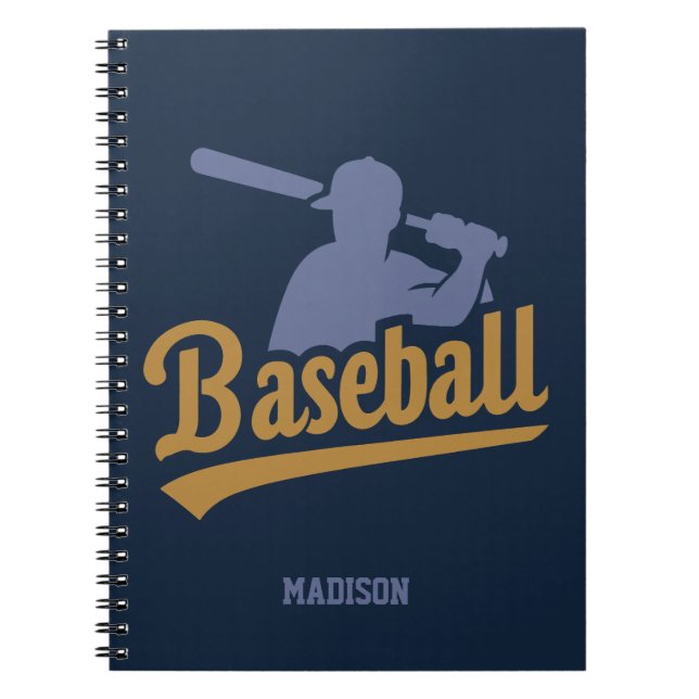 Carnet Joueur de baseball personnalisé et couleur (Devant)
