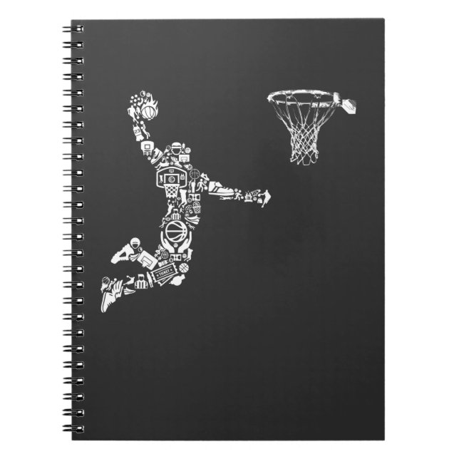 Carnet Joueur de basket-ball Athlete Dunk Art Sportman (Devant)