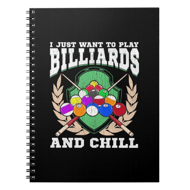 Carnet Joueur de billard | Jouer Billard Et Chaleur (Devant)
