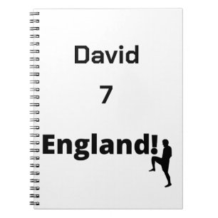 Carnet Joueur de football anglais personnalisable