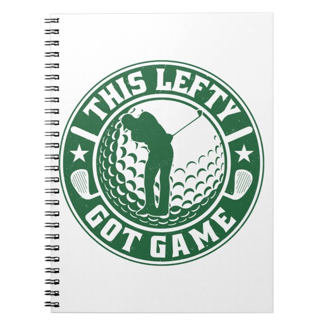 Carnet Joueur de golf à gauche amusant (Devant)