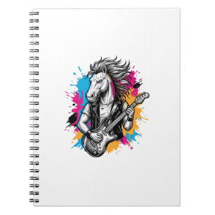 Carnet Joueur de guitare à cheval T-Shirt gravure vintage