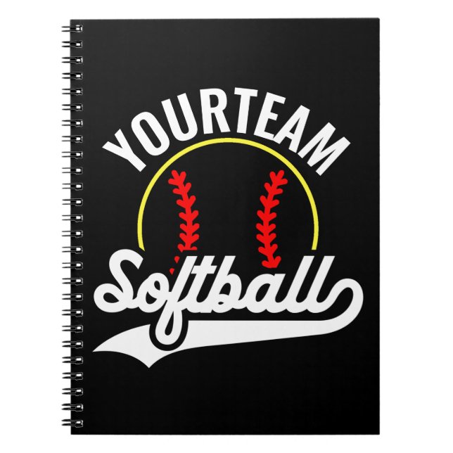 Carnet Joueur de l'équipe de softball AJOUTER UN NOM Ligu (Devant)