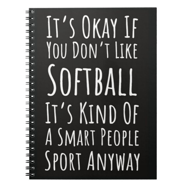 Carnet Joueur de softball drôle (Devant)