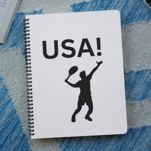 Carnet Joueur de tennis américain utilisant dot comme bal