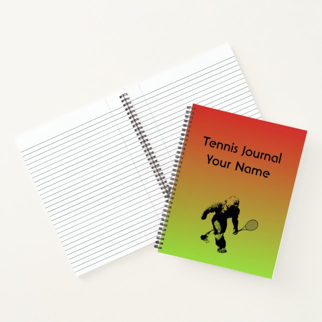 Carnet Joueur de tennis Bigfoot avec texte sur rouge et j (Intérieur)