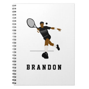 Carnet Joueur de tennis Illustration & Custom Boys Nom de