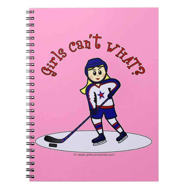 Carnet Joueuse de hockey féminin de Blonde (Devant)