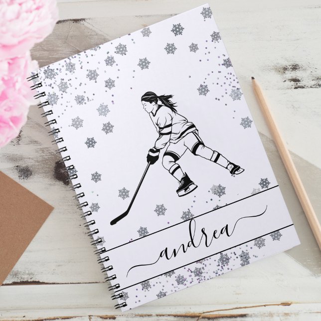 Carnet Joueuse de l'équipe de hockey sur glace Nom de la  (Créateur téléchargé)