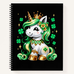 Carnet Jour de la Saint-Patrick Shamrock Licorne Mignonne