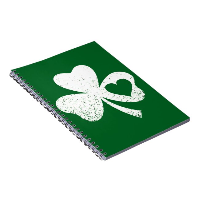 Carnet Jour de la Saint-Patrick vert Shamrock du cœur de  (Côté Droit)