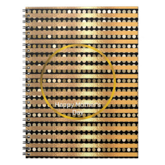 Carnet Jour des Mères à rayures noires modernes et élégan