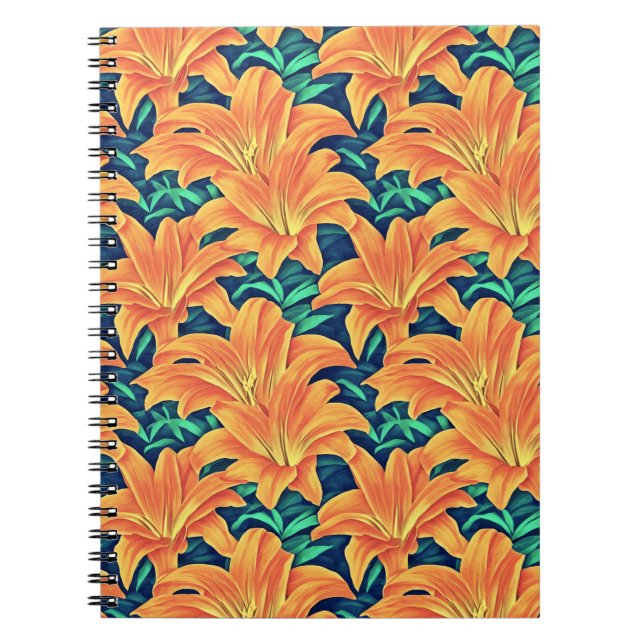 Carnet Jour d'Orange avec des Feuilles verts (Devant)