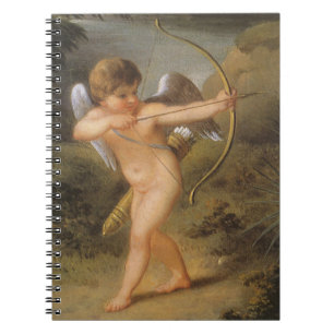 Carnet Jour vintage des Valentines, Cupidé avec Bow et Fl