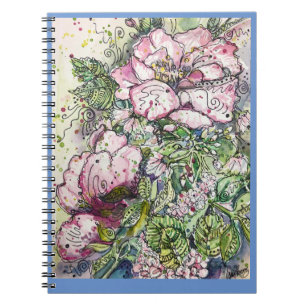 Carnet Journal/Bloc-notes - "Peonies & Dogwood"