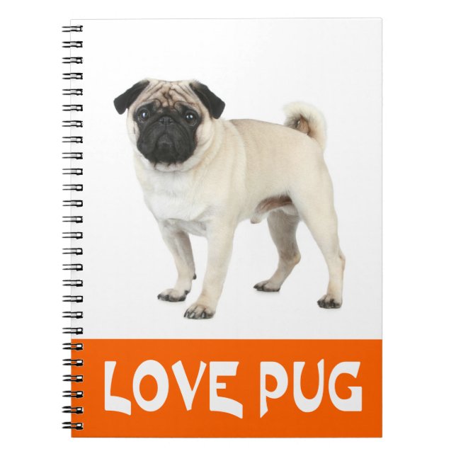 Carnet / Journal de chien chiot Pug d'amour (Devant)