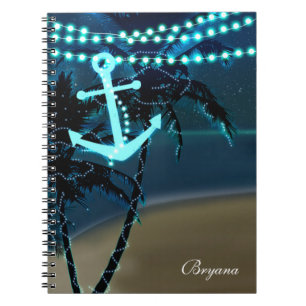 Carnet Journal de Plage avec Ancre et Palmiers Lum