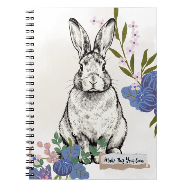 Carnet Journal Lapin Vintage (Devant)