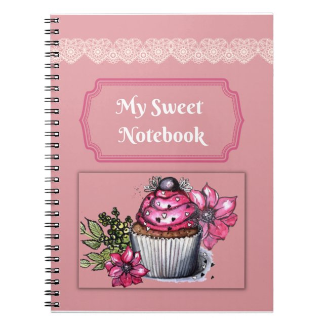 Carnet/Journal Mon Carnet sucré Cupcake rose (Devant)