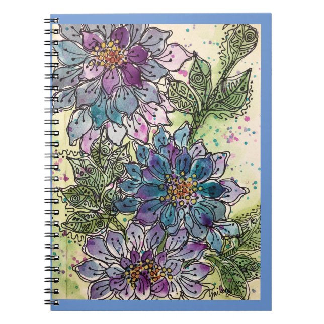 Carnet Journal/Notebook– Purple Chrysanthemum Flowers (Devant)