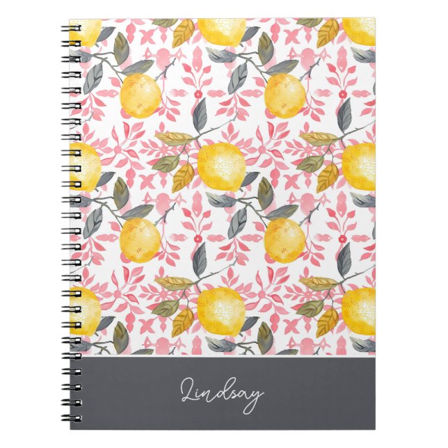 Carnet Journal Personnalisé avec Motif Citron (Devant)