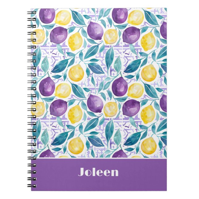 Carnet Journal Personnalisé avec Motif Citron (Devant)