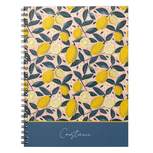 Carnet Journal Personnalisé avec Motif Citron (Devant)