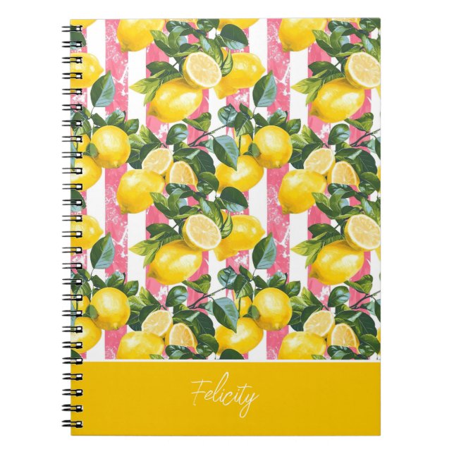 Carnet Journal Personnalisé avec Motif Citron (Devant)