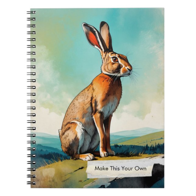 Carnet Journal PERSONNALISÉ Lapin Vintage (Devant)