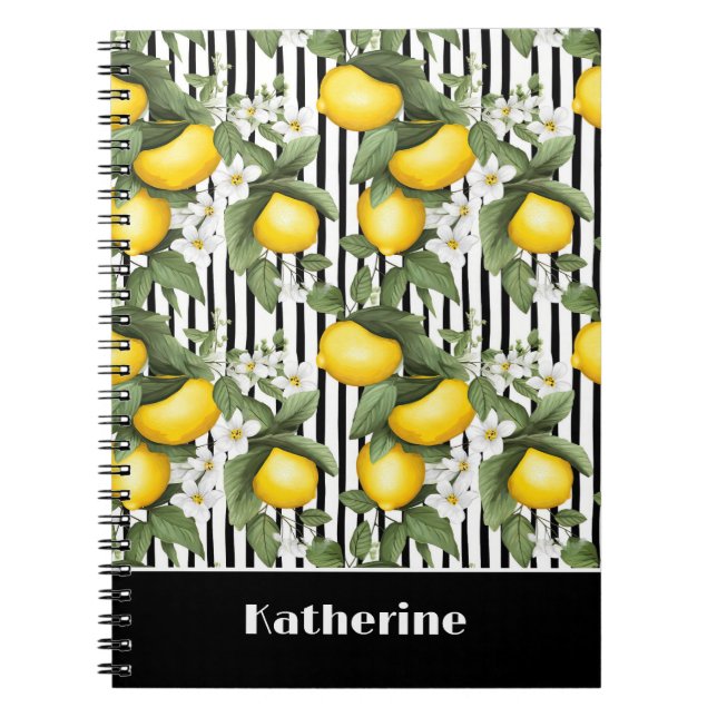 Carnet Journal Personnalisé Motif Citron (Devant)