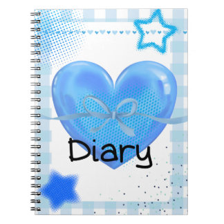 Carnet 💙 Journaux intimes cœurs et étoiles bleus ⭐
