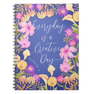 Carnet Journée créative au jardin floral violet