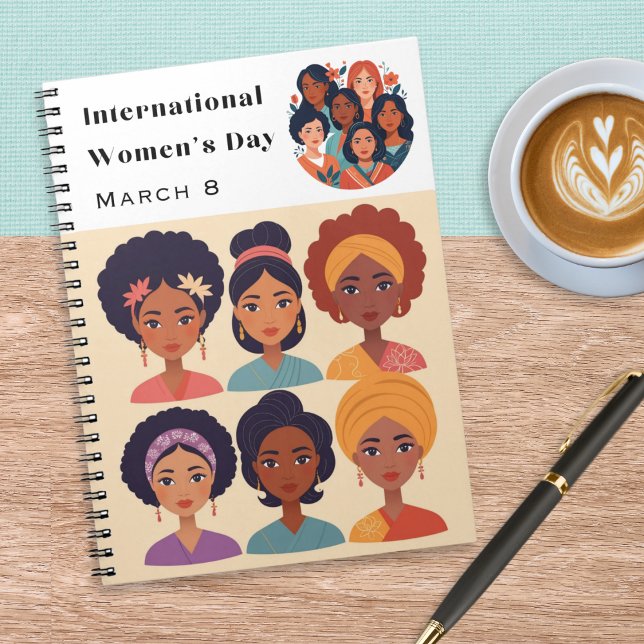 Carnet Journée internationale des femmes le 8 mars à reli (A cool spiral-bound notebook for International Women's Day on March 8th)