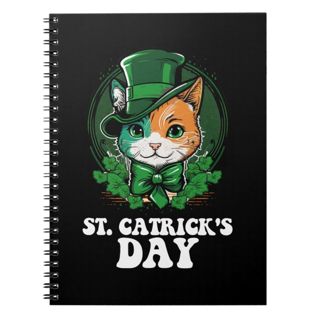 Carnet Journée St Catricks Amoureux des chats St Patrick' (Devant)