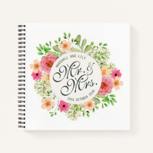 Carnet Jovely Mr et Mrs Floral Mariage Guestbook