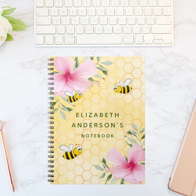 Carnet Joyeuse bourde abeilles jaune nid d'abeille été pe (Créateur téléchargé)
