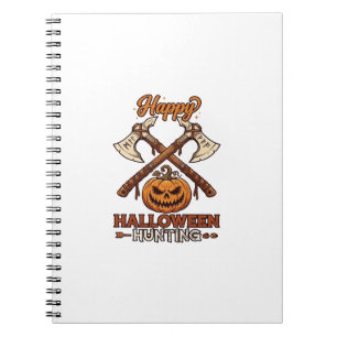 Carnet Joyeuse chasse d'Halloween Haches croisées Citroui
