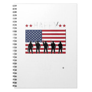 Carnet Joyeuse fête des vétérans Drapeau Silhouette Vecto